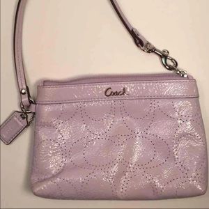 Coach Lavender Leather Wristlet Purse